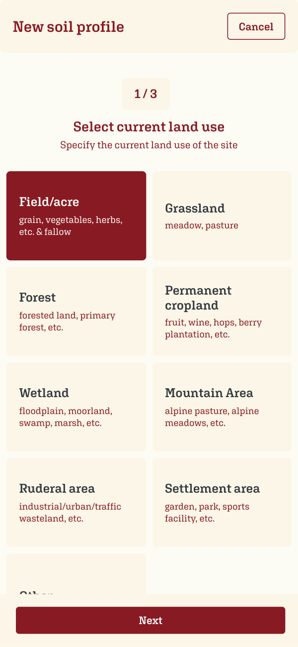 SOILBOOK Tutorial – Current Land Use